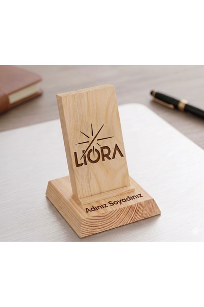 Lioracommerce Ahşap Telefon Tutucu Standı Holder - Kişiselleştirilmiş, İsim v...