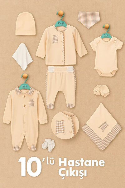 Babydonat Pitikareli 100% Cotton 10-Piece Baby Boy Hospital Discharge Set 0-3...