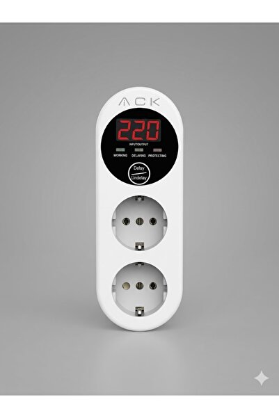 ACK VOLTAJ KORUMALI İKİLİ PRİZ PVPB-04-15A 140-270V