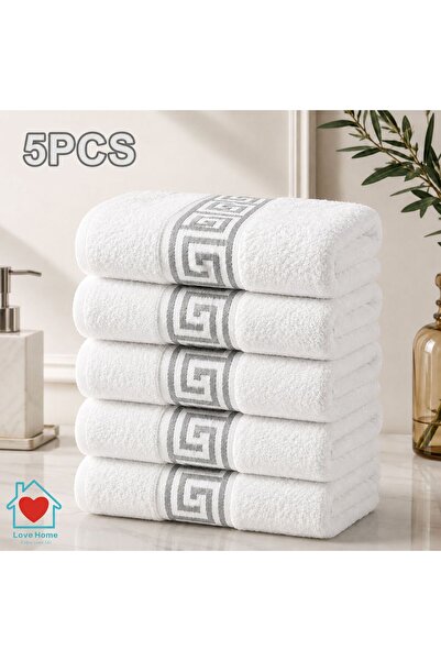 LOVE HOME ENJOY YOUR LIFE SET 5 PROSOP DE FATA GREEK GRI 430GSM 50*90cm 100%b...