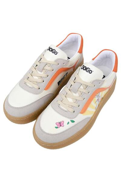 Dogo Kadın Vegan Deri Beyaz Sneakers - Warner Bros Looney Tunes Bugs Bunny Ho...