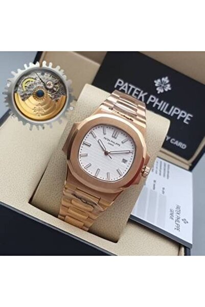 OEMS Patek Philippe Nautilus Watch - Rose Gold - White