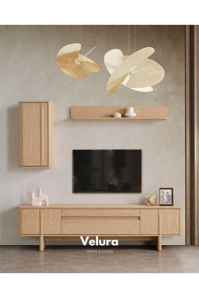 Velura Home & Living Eylül Tv Ünitesi - Naturel Meşe (Alt Blok + Üst Blok)