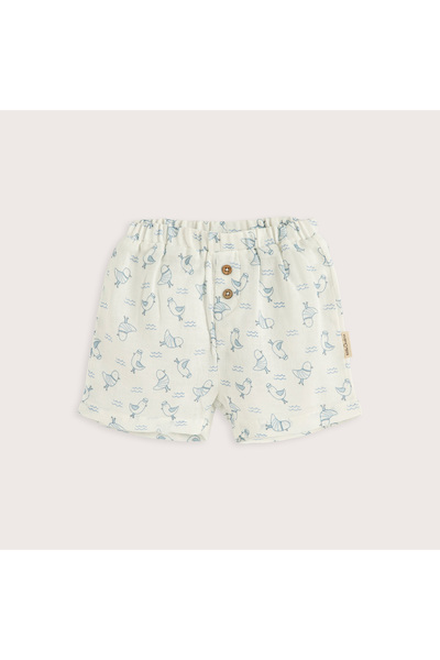Chakra Sea Side Printed Shorts Ecru
