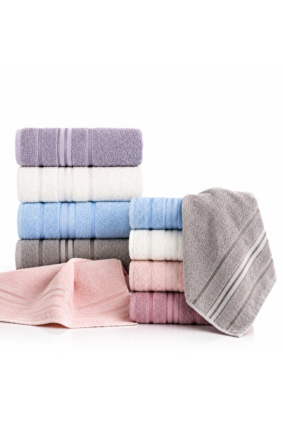 HAVLUSAN Elegant set de 10 prosoape de baie pentru oaspeți, 50x90 cm, din bum...