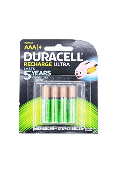 Duracell بطاريات AAA قابلة لإعادة الشحن 900 مللي أمبير (4 قطع)