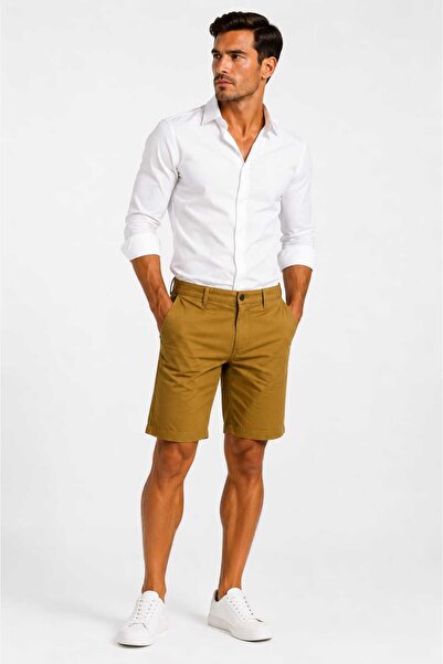 ANATOLIATEKSTILE Men's Shorts Plus Size Casual Premium Elegant Bermuda Shorts...