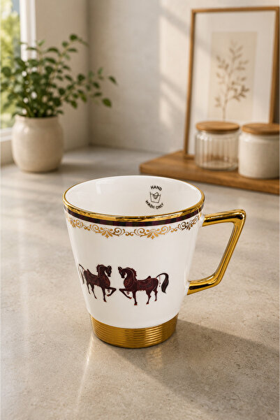 RUBİ PORSELEN Porcelain Mug with Horse Figure 200 ml