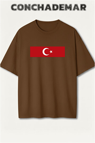 Vordevia Tricou din bumbac premium supradimensionat cu imprimeu pentru echipe...