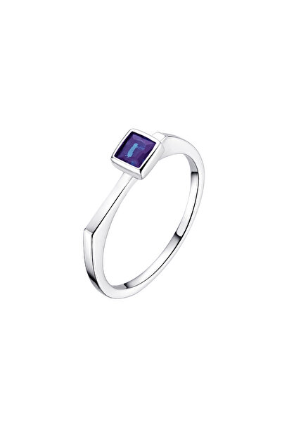 Lisa&Co. Inel Argint Square Stone 54 mm / Argint placat cu rodiu / Zircon alb...