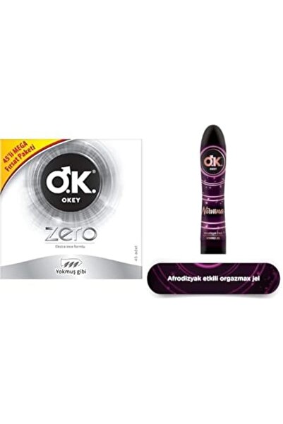 Yıldızan zkra shop Zero 45'li Prezervatif ve Okey Nirvana Uyarıcı Jel 100 ml ...