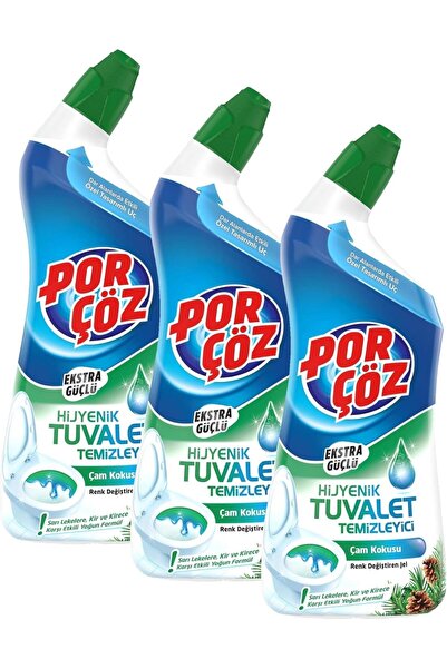 zkra shop PORÇÖZ Tuvalet Temizleyici Jel Ekstra Güçlü Çam Kokulu 750 ml (3 paketi) 1053162