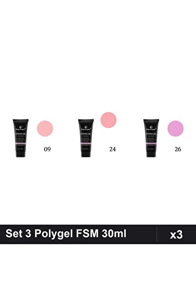 FSM Set 3 Polygel 30ml - Nr.09, Nr.24, Nr.26 - Constructie Unghii