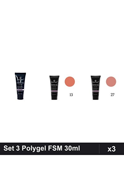 FSM Set 3 Polygel 30ml - Nr.15, Nr.13, Nr.27 - Constructie Unghii