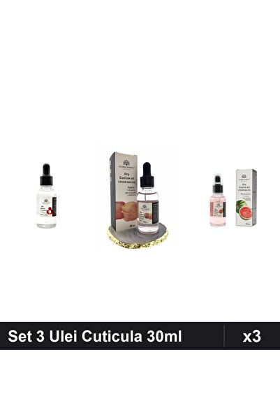 global fashion Set 3 Ulei Cuticula Pipetă 30ml - Lychee, Măr, Pepene Verde