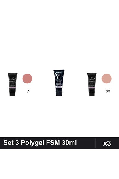 FSM Set 3 Polygel 30ml - Nr.19, Nr.14, Nr.30 - Construcție Unghii