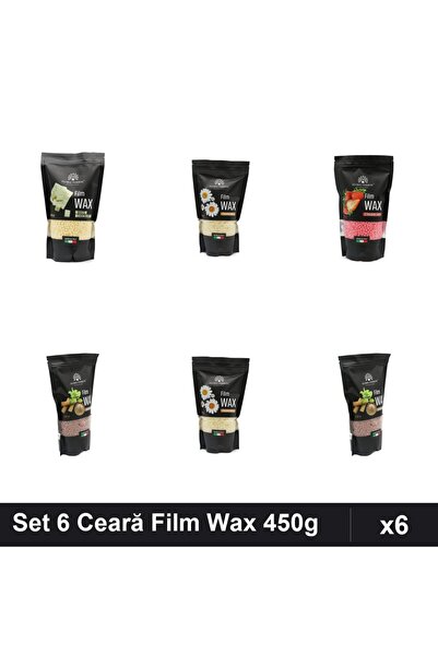global fashion Set 6 Ceară Epilare Film Wax 450g - Ciocolată Albă, Mușețel, C...