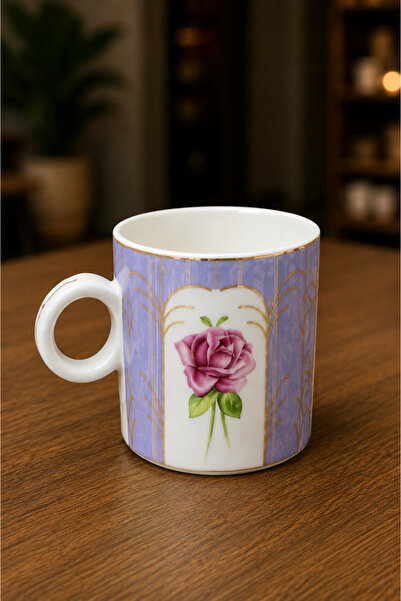 RUBİ PORSELEN Rose Patterned Porcelain Mug 200 ml