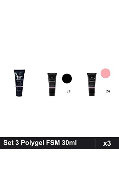 FSM Set 3 Polygel 30ml - Nr.22, Nr.33, Nr.24 - Constructie Unghii