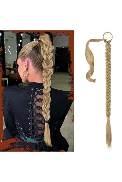 OEM Extensie de păr, coadă de cal, 76 cm, sintetică, pentru împletit, blond c...