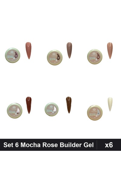 global fashion Set 6 Mocha Rose Builder Gel 15g - Nr.01 Nr.03 Nr.04 Nr.07 Nr....