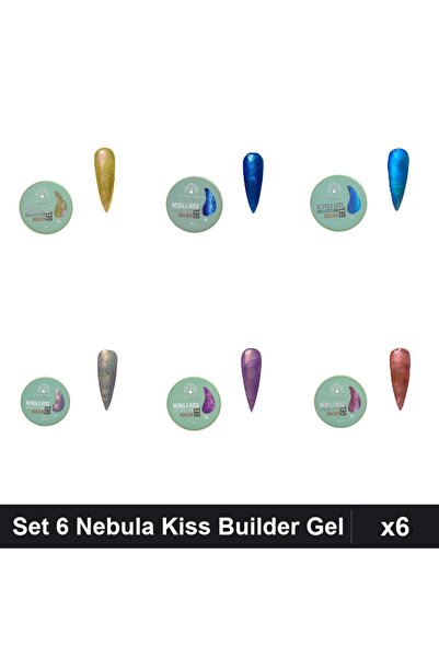 global fashion Set 6 Nebula Kiss Builder Gel 15g - Nr.06 Nr.16 Nr.15 Nr.11 Nr...