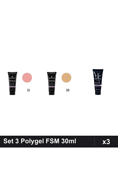 FSM Set 3 Polygel 30ml - Nr.11, Nr.18, Nr.15 - Constructie Unghii