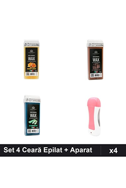 global fashion Set 4 Ceară Epilat Unică Folosință 100ml - Miere, Ciocolată, A...