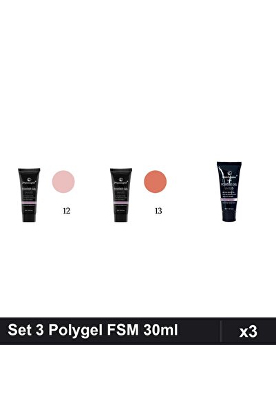 FSM Set 3 Polygel 30ml - Nr.12, Nr.13, Nr.15 - Constructie Unghii