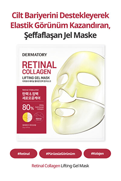 DERMATORY Yaşlanma Karşıtı Şeffaflaşan Kolajen Jel Maske Retinal Collagen Lif...