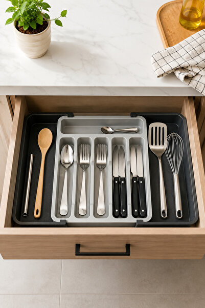 Karçiçeği Home Mobile Sliding Expandable Drawer Spoon Holder Organizer – Adju...