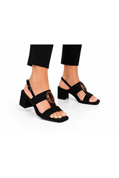 TRENDYSHOSE 793 Stoned Thick Heel Open Women's Shoes