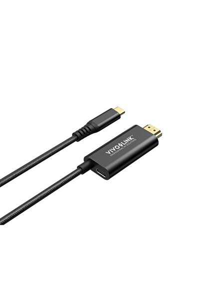 VivoLink Cablu USB-C la HDMI cu încărcare PD de 100W, 2m Negru