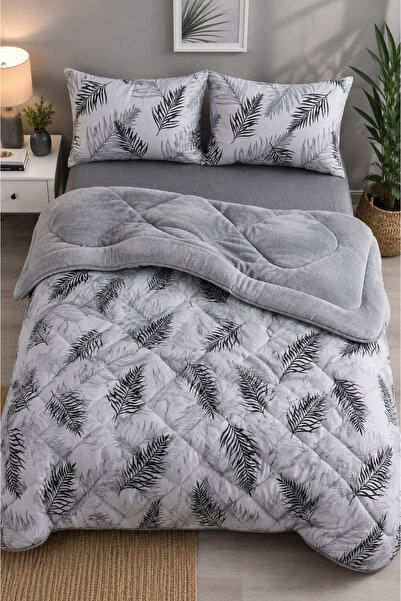 Newsevinç Ev Tekstili Welsoft Double-Sided Luxury Comforter Set with Pillowca...