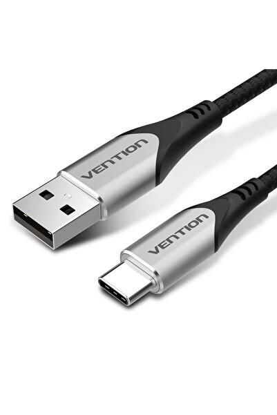 Vention Kabel USB-A do USB-C w oplocie 3A 480Mbps 2m szary