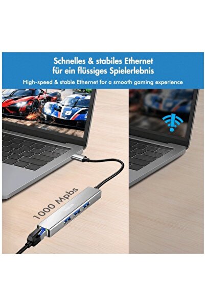 LogiLink HUB USB3.2 3xUSB-A, 1x RJ45 Gigabit Ethernet