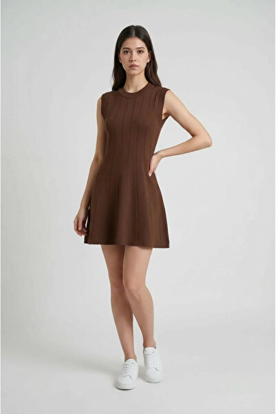 bysoca Women's Brown Sleeveless Crew Neck Bell Bottomed Summer Bohemian Short...