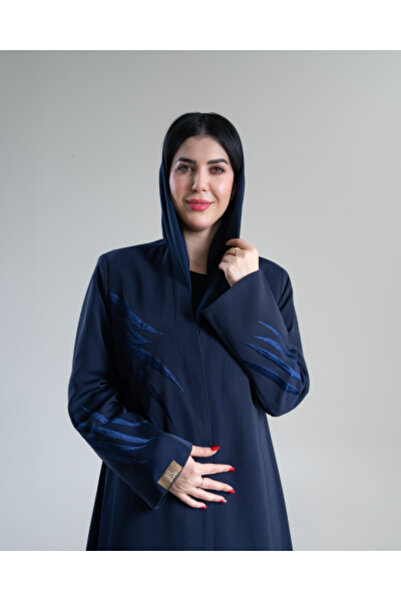 aljmal alraqi abaya بليزر |عباية فريده بقماش كريب رموش بتطريز كحلي