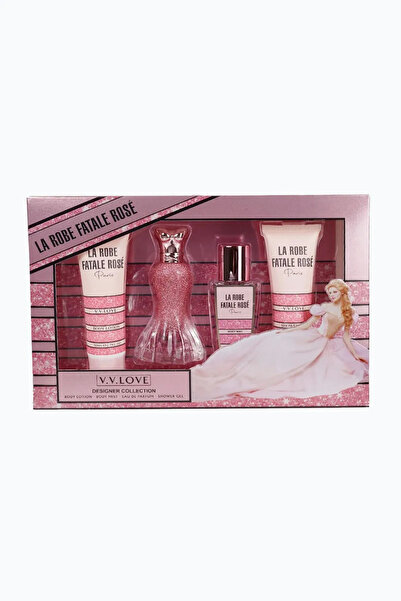 V.V LOVE La Robe Fatale Rosé مجموعة عطور نسائية فاخرة 4 قطع عطر + بودي ميست +...