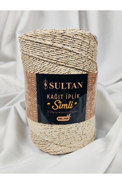 Sultan Ață de hârtie cu sclipici pentru tricotat manual 200gr.-240mt. (1 buca...