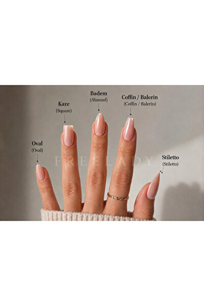 ERHCE Soft Gel Tips Balerin Coffin Takma Jel Tırnak 240'lı Protez Yeni Sistem