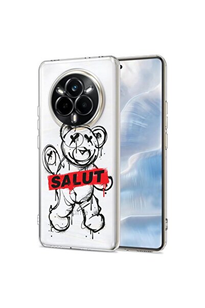 bestcase Калъф за Realme 14 Pro 5G, BestCase™ Прозрачен силиконов 2ММ, Мече с...