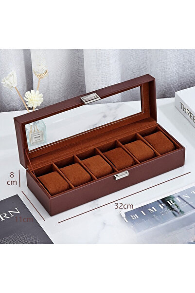 Choice Brown 6-Slot PU Leather Watch Box - Luxury Storage & Display Case for ...