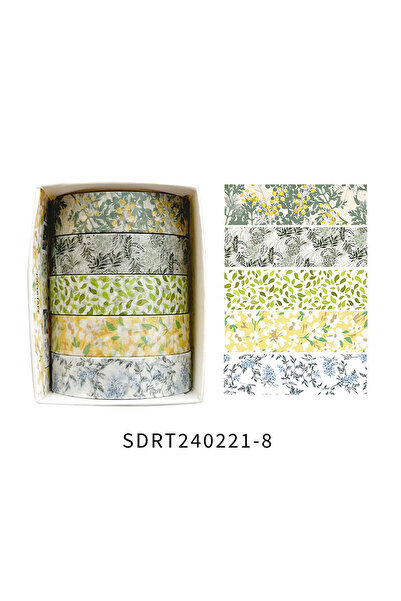 Choice3 SDRT240221-8 5 لفات من شريط الديكور الرومانسي المزين بالزهور، شريط وا...