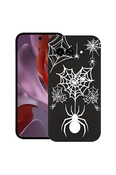 bestcase Калъф за Google Pixel 9a, Паяжина, Тънък силиконов 0.8ММ, Удароустой...