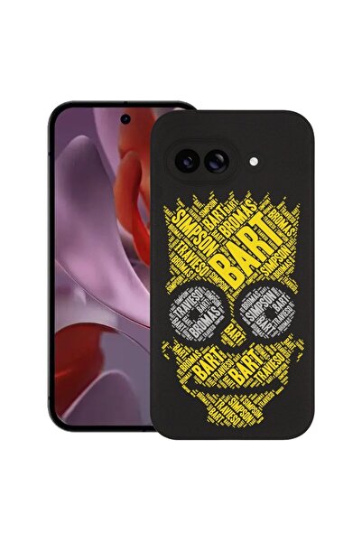 bestcase Калъф за Google Pixel 9a, Калиграфия Барт Симпсън, Тънък силиконов 0...