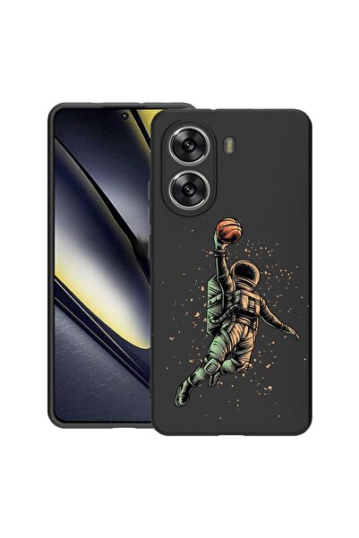 bestcase Калъф за Poco X7 Pro 5G, Астронавтски баскетбол, Тънък силиконов 0.8...