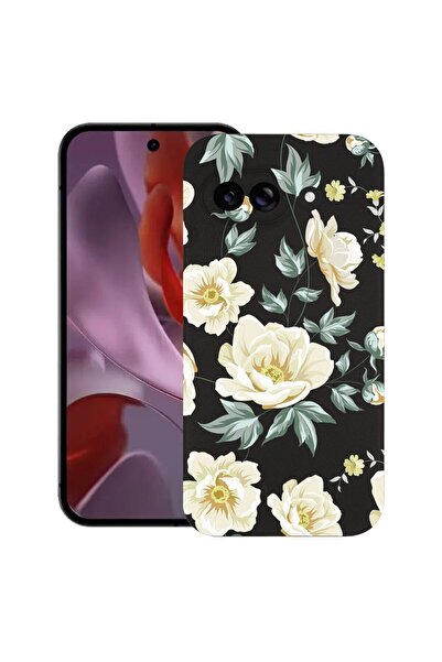 bestcase Калъф за Google Pixel 9a, Цветя, Тънък силиконов 0.8ММ, Удароустойчи...