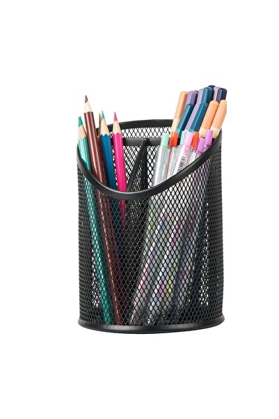 Choice black Large Capcity Pen Holder Mesh Round Pencil Holder Desktop Organi...