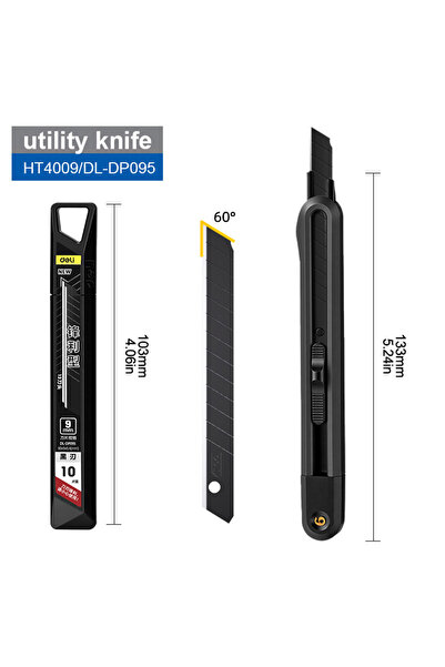 Choice3 1 knife 10 blades SK2 Black Blade Utility Knife 9mm ABS Engineering P...